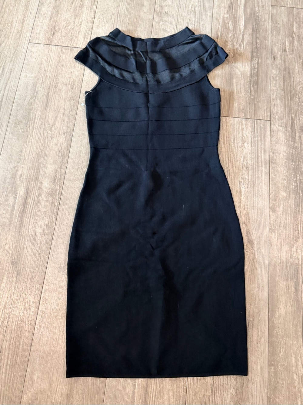 Reiss Black Ruffled Neck Sleeveless Midi Dress